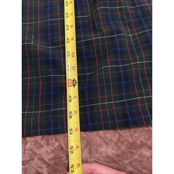 Vtg Maxi Dress Large Embroidered Navy Tartan Plaid Holiday Winter Cottagecore - Picture 6 of 11